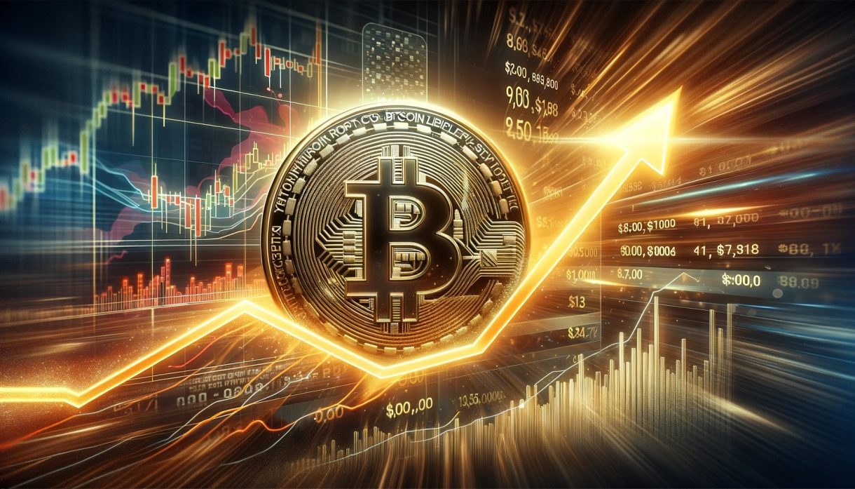 Gráfico de Bitcoin disparándose